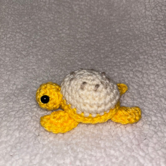 Handmade Banana Turtle Plushie โ 4" Crochet Sea Turtle ๐๐ข