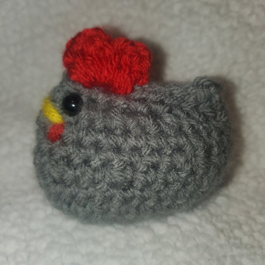 Handmade Mini Crochet Chicken Plushie – 3" Farmhouse Chicken 🐔