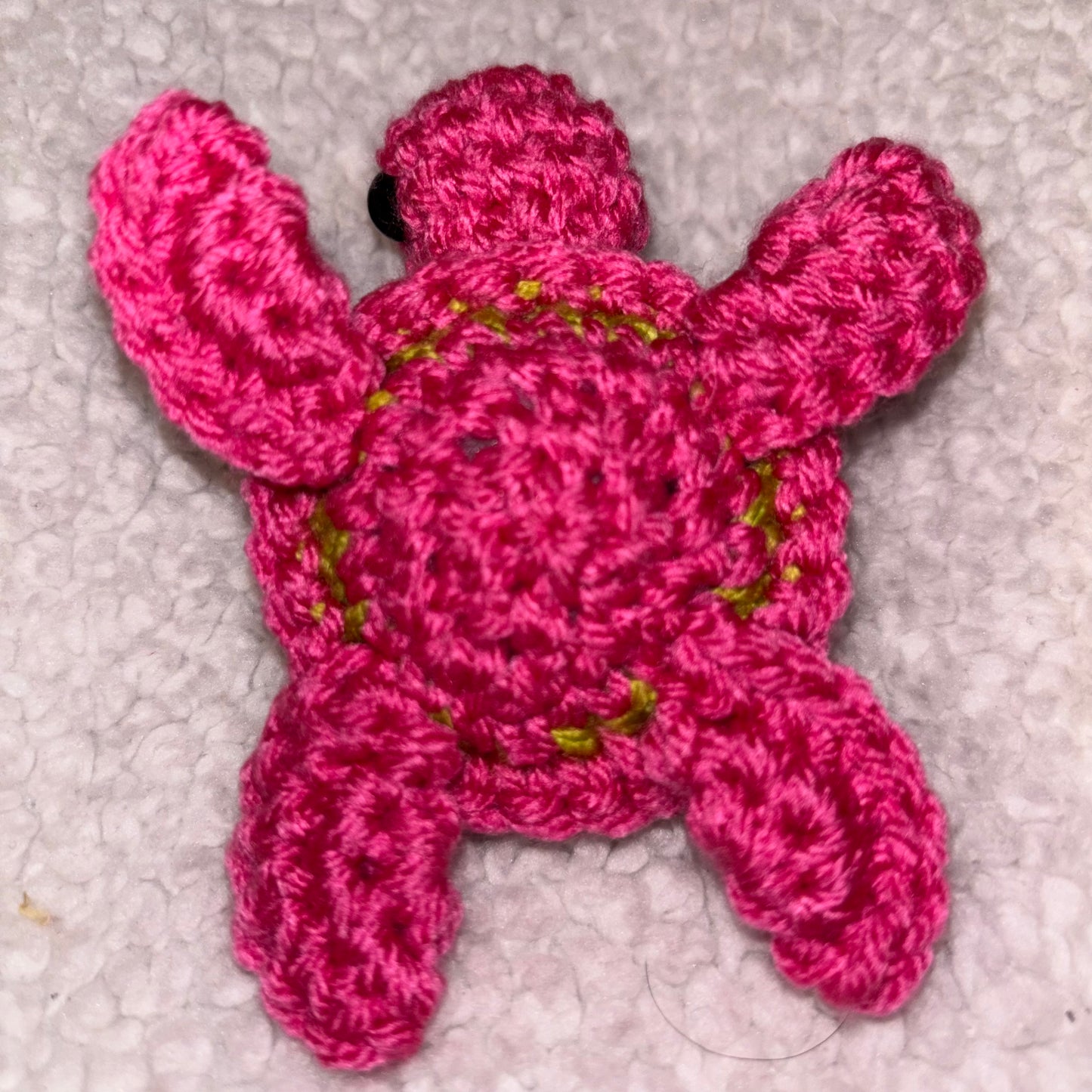 Handmade Dragon Fruit Turtle Plushie – 4" Crochet Sea Turtle 🐢