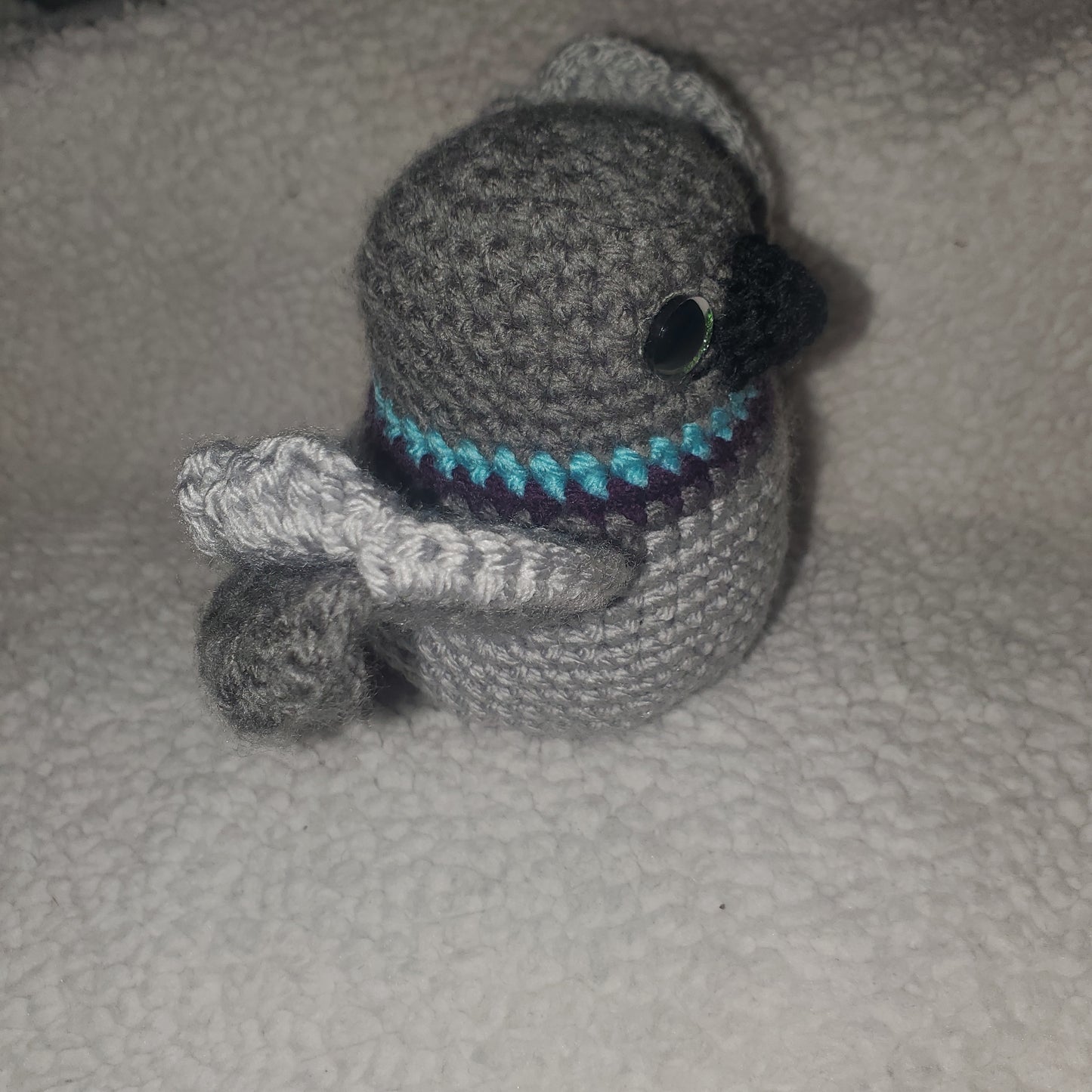 Handmade Crochet Pigeon Plushie – 4" Tall x 7" Wide with Outstretched Wings 🕊️