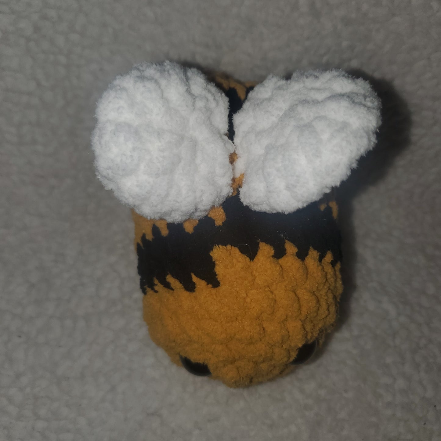 Handmade Crochet Bee Plushie – 4" Mustard Yellow Bumble Bee 🐝