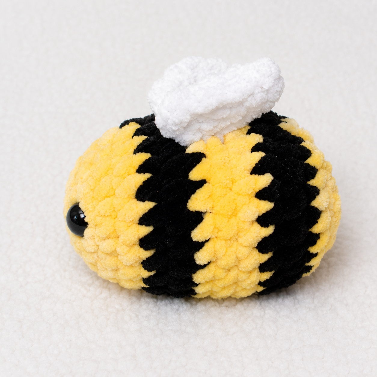 Handmade Crochet Bee Plushie – 4" Light Yellow Bumble Bee 🐝