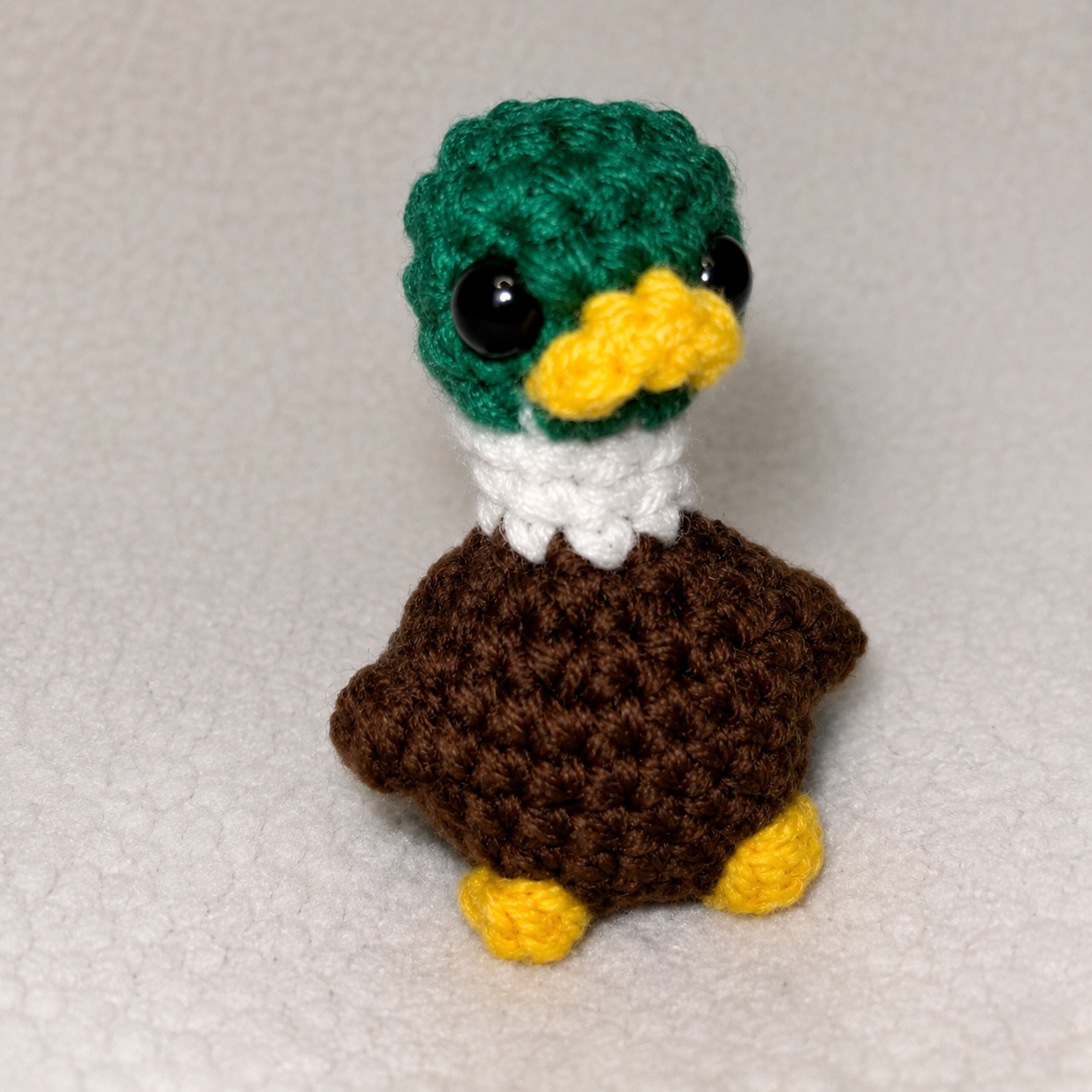 Handmade Mini Crochet Mallard Duck – 3" Plush 🦆