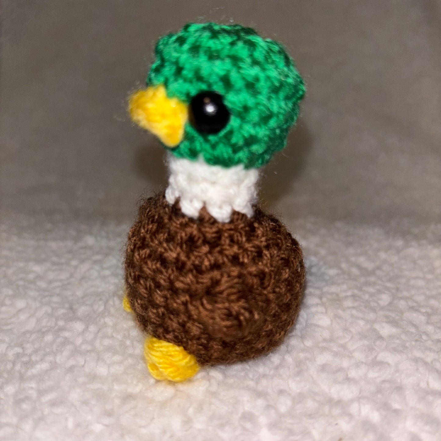 Handmade Mini Crochet Mallard Duck – 3" Plush 🦆