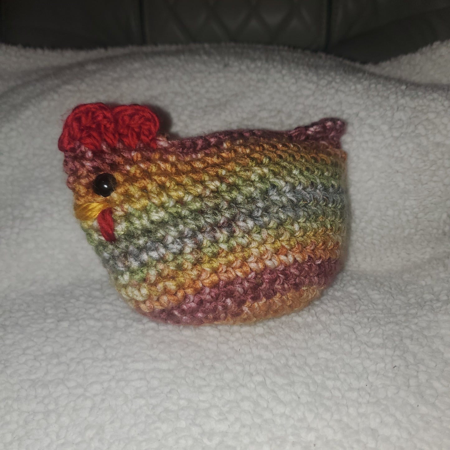 Handmade Crochet Chicken Plushie – 6" Farmhouse Chicken 🐔