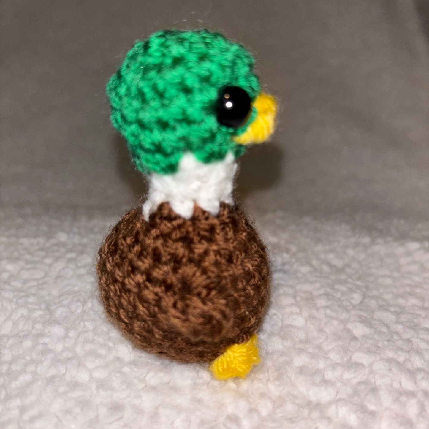Handmade Mini Crochet Mallard Duck – 3" Plush 🦆