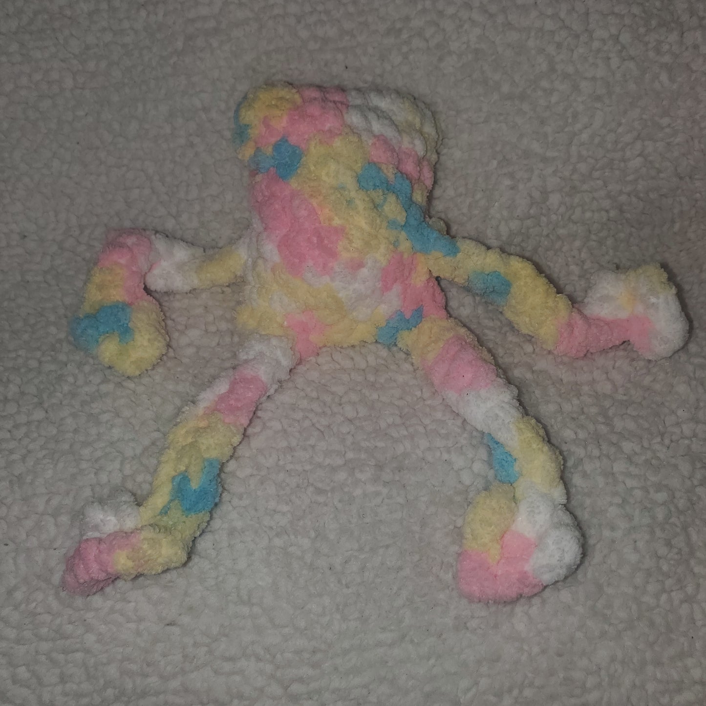 Handmade Leggy Frog Plushie – 7" Pastel Crochet Frog 🐸