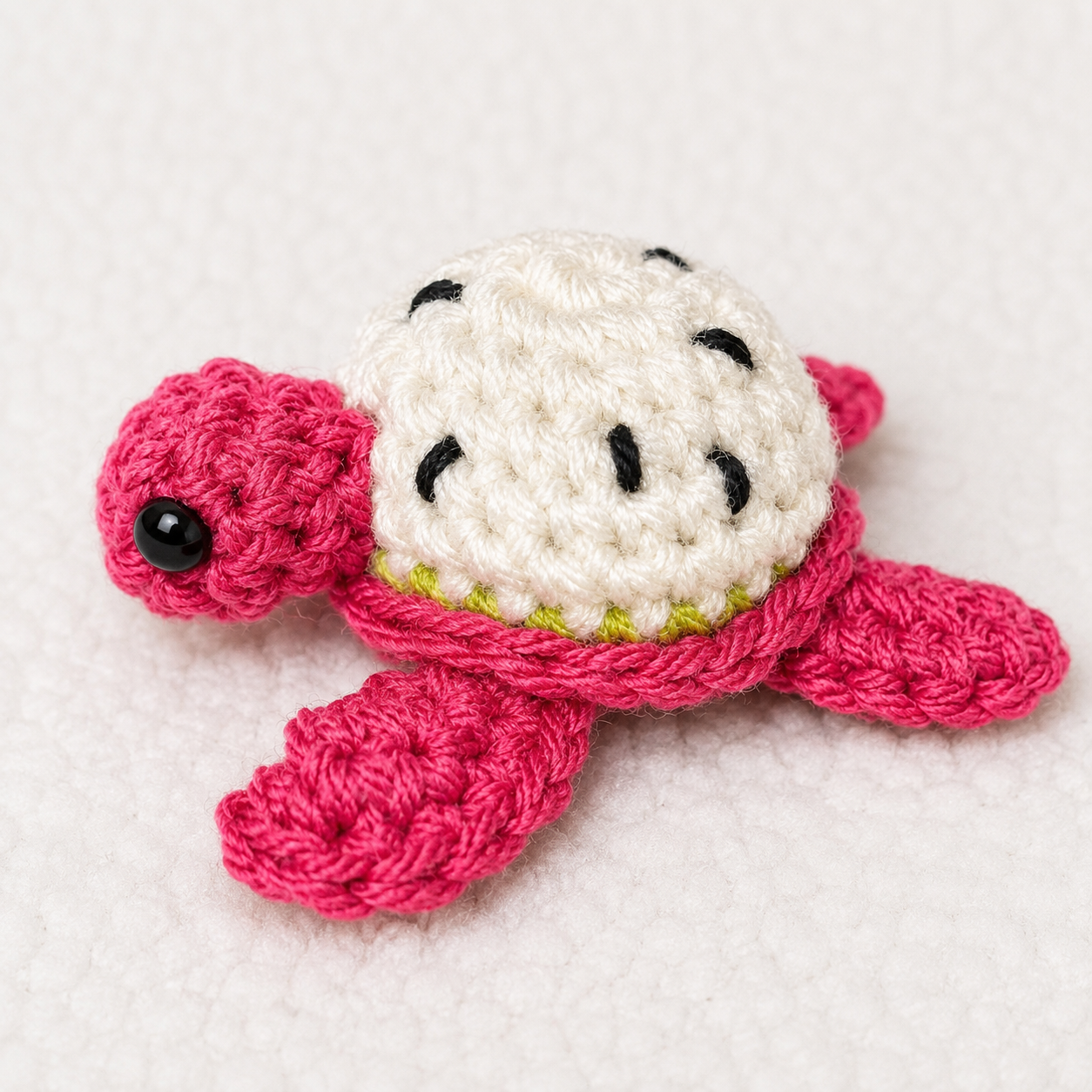 Handmade Dragon Fruit Turtle Plushie – 4" Crochet Sea Turtle 🐢