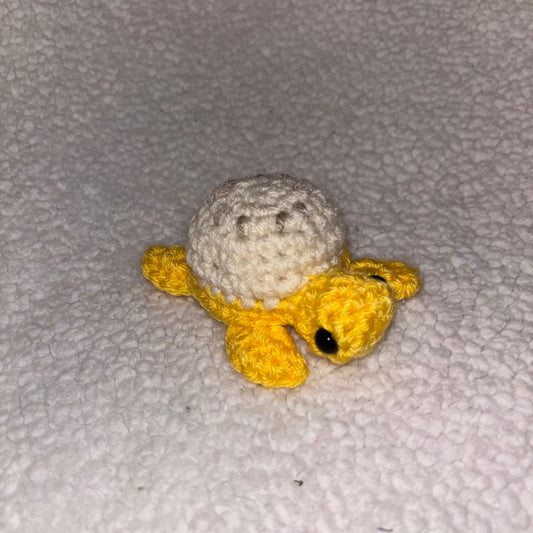 Handmade Banana Turtle Plushie – 4" Crochet Sea Turtle 🍌🐢
