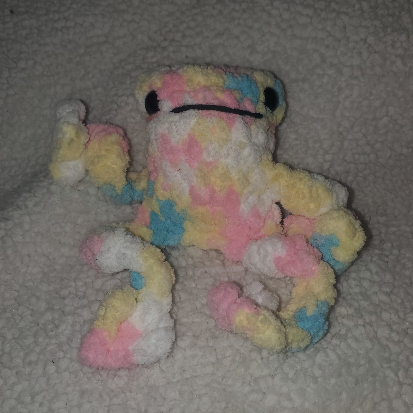 Handmade Leggy Frog Plushie – 7" Pastel Crochet Frog 🐸