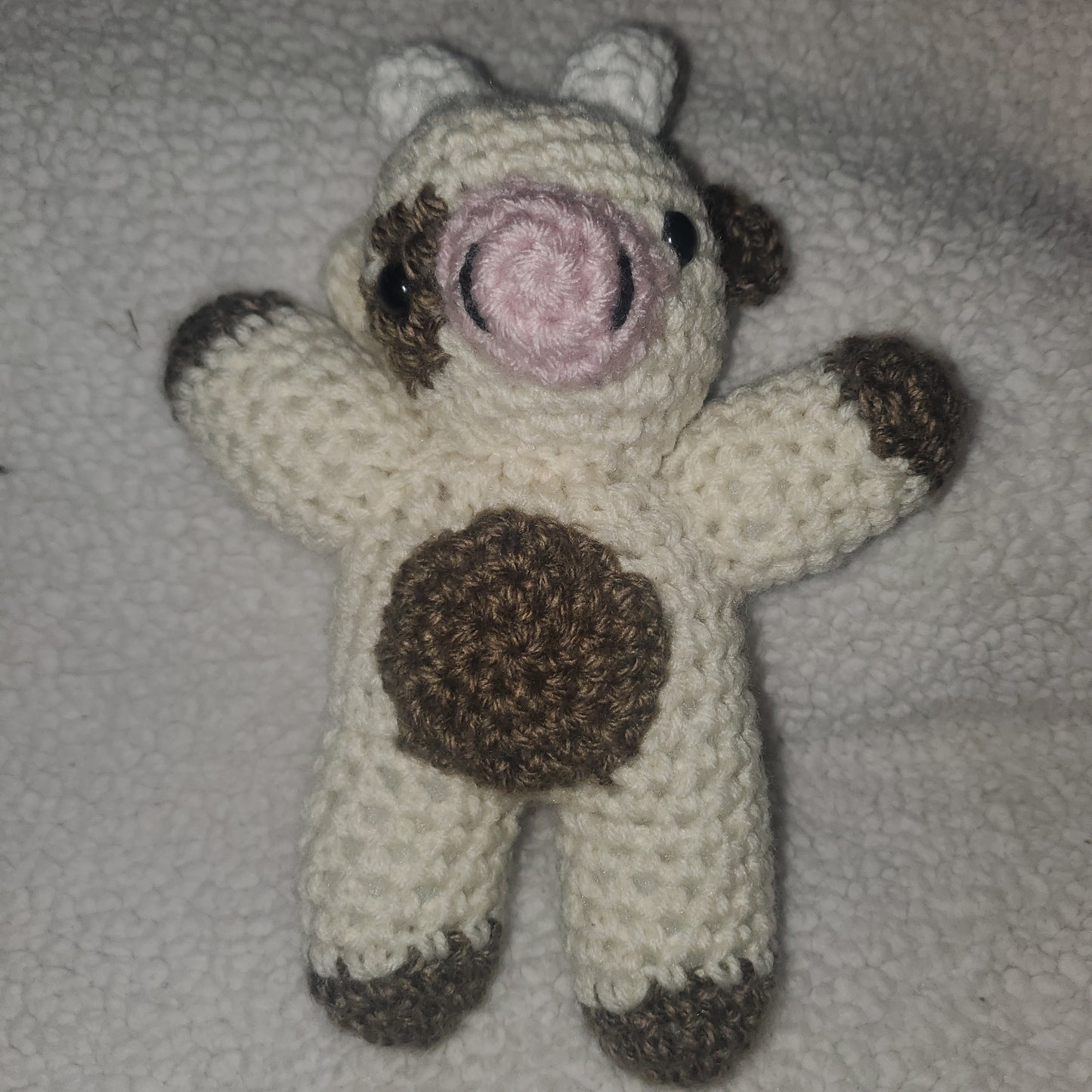Handmade Crochet Cow Plushie – 8" Farm Cow 🐮