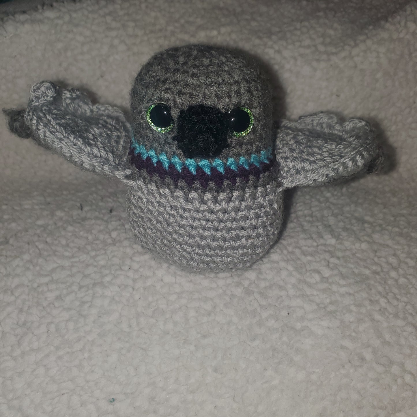 Handmade Crochet Pigeon Plushie – 4" Tall x 7" Wide with Outstretched Wings 🕊️