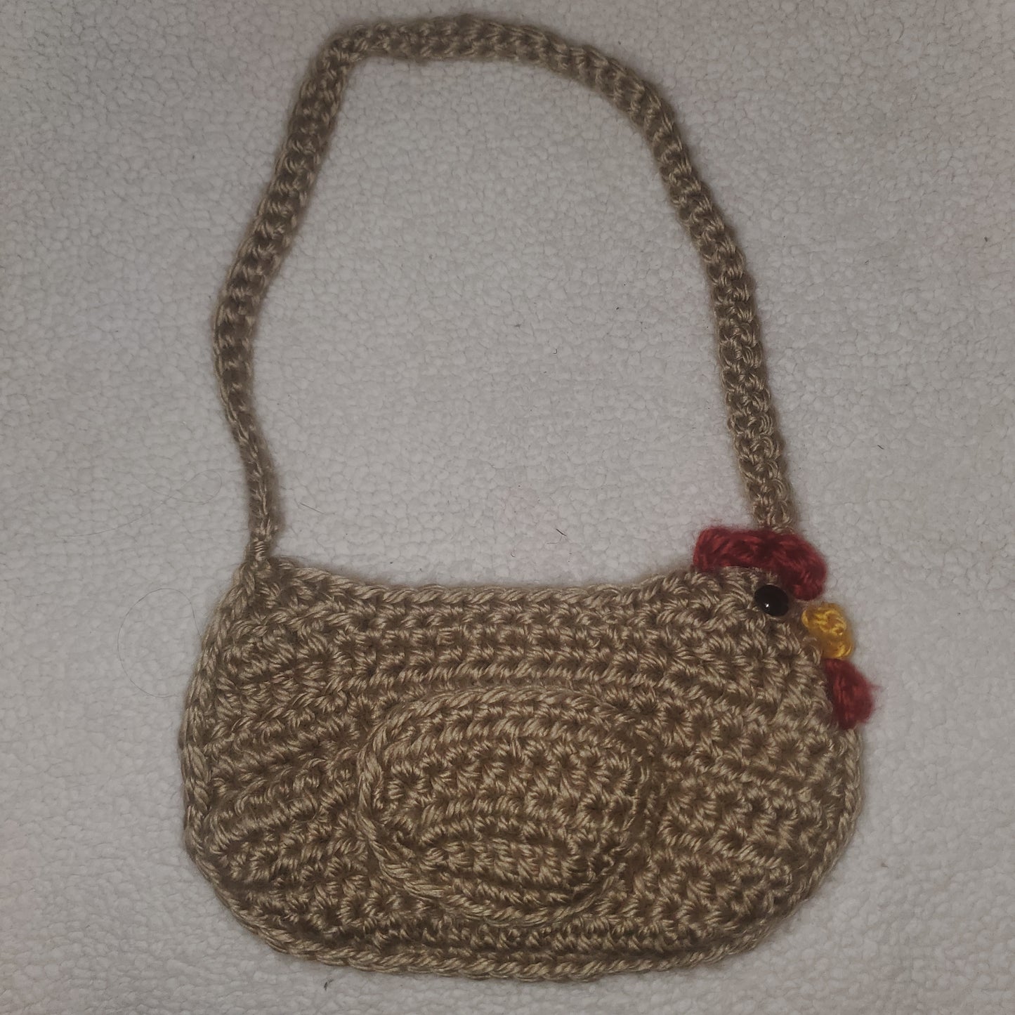 Handmade Crochet Chicken Crossbody Purse – Toddler Size 🐔👜